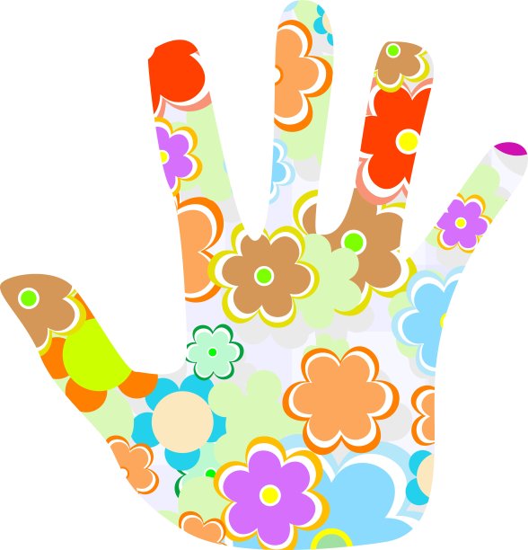 手工制作的可爱的花孤立在白色图片下载