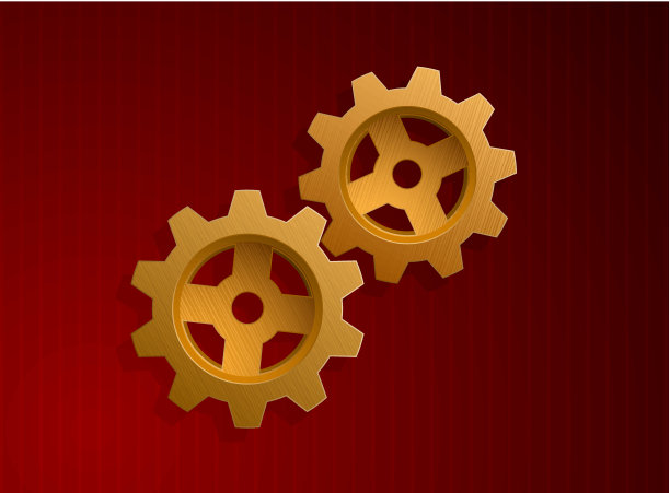 金色齿轮矢量插图图片下载