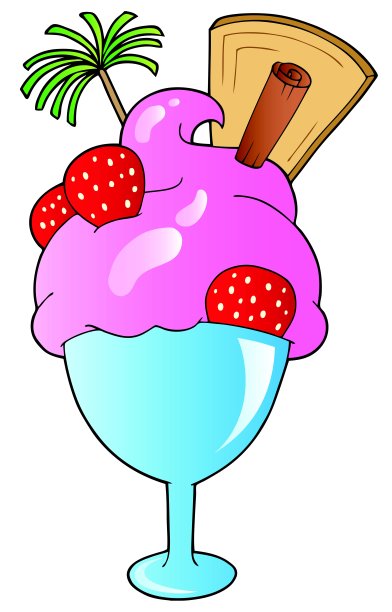 卡通冰淇淋碗图片下载