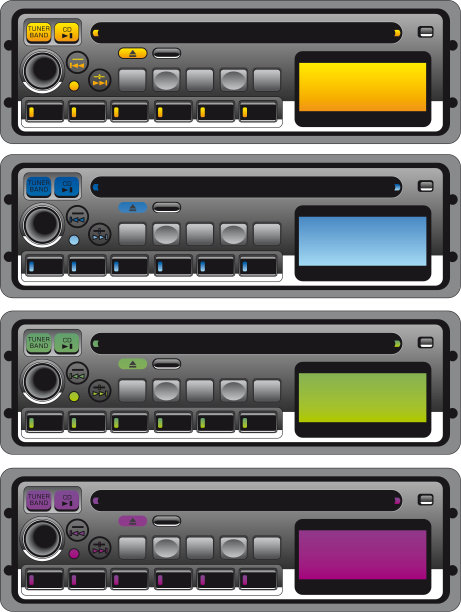 不同的盒式收音机面板图片下载