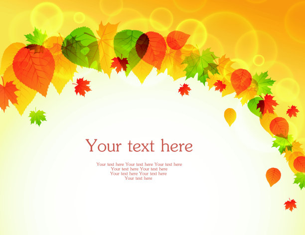 向量插图的秋天的叶子回来图片下载