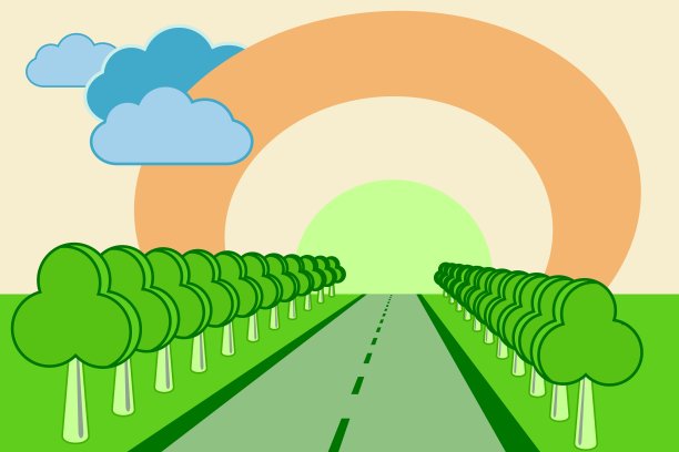 树木之间的道路图片下载