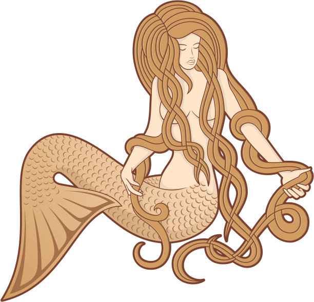 坐在美人鱼图片下载