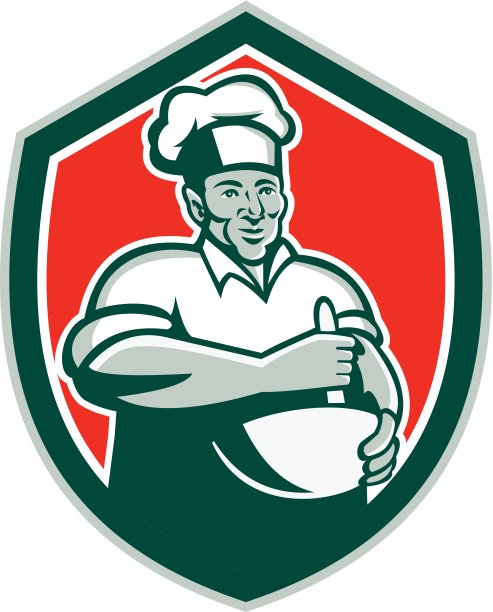 烘焙厨师厨师搅拌碗盾复古图片下载
