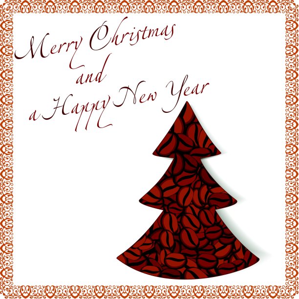 用咖啡豆做成的圣诞树图片下载