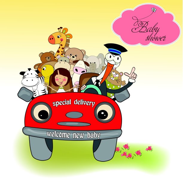 有趣的鹳带来了一个新的小女孩图片下载