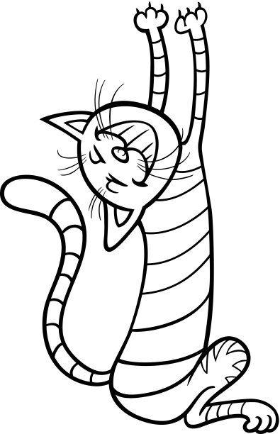 有趣的猫漫画着色书图片下载