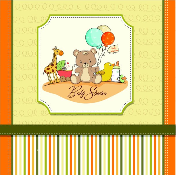 婴儿送礼卡和玩具图片下载