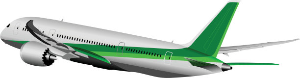 空中的客机。矢量图图片下载