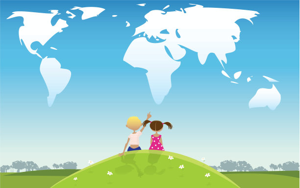 孩子们看云图片下载