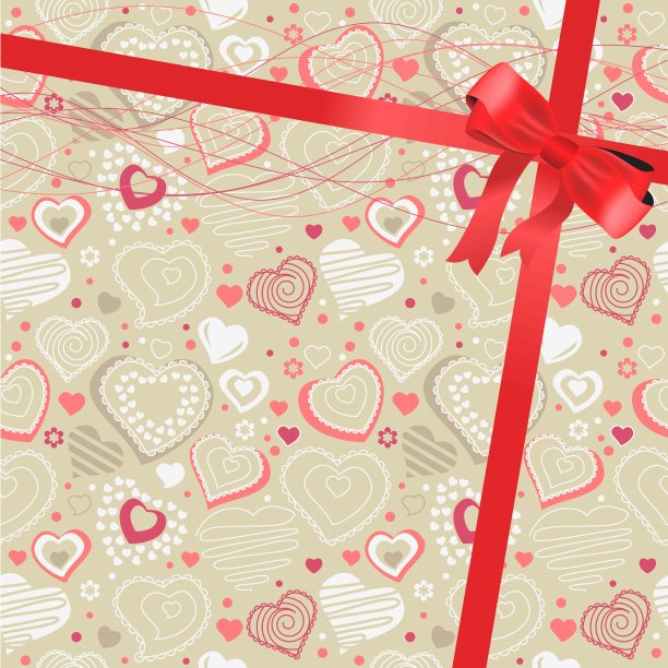 图案与米色轮廓心图片下载