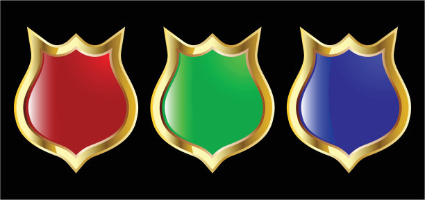 设置矢量红蓝绿盾图片下载