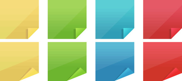 带卷曲的纸张的集合图片下载