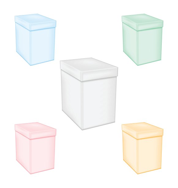 设置彩色封闭未印刷的盒子图片下载