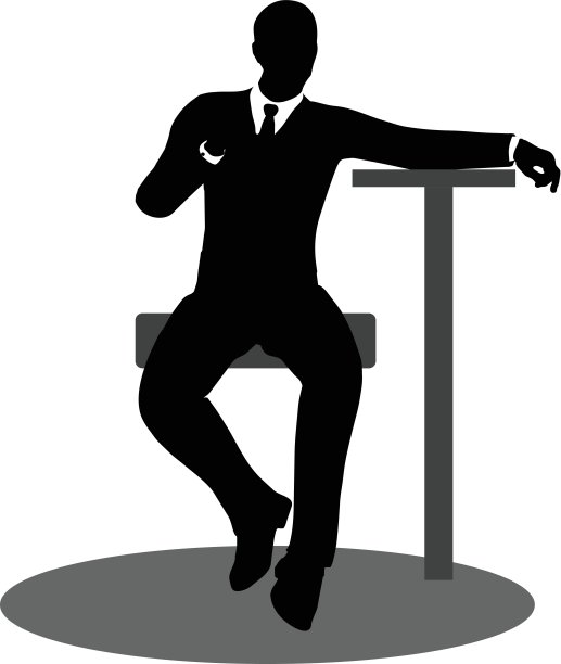 商务人士见面时坐着剪影图片下载