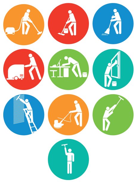 大楼清洁工按钮图片下载