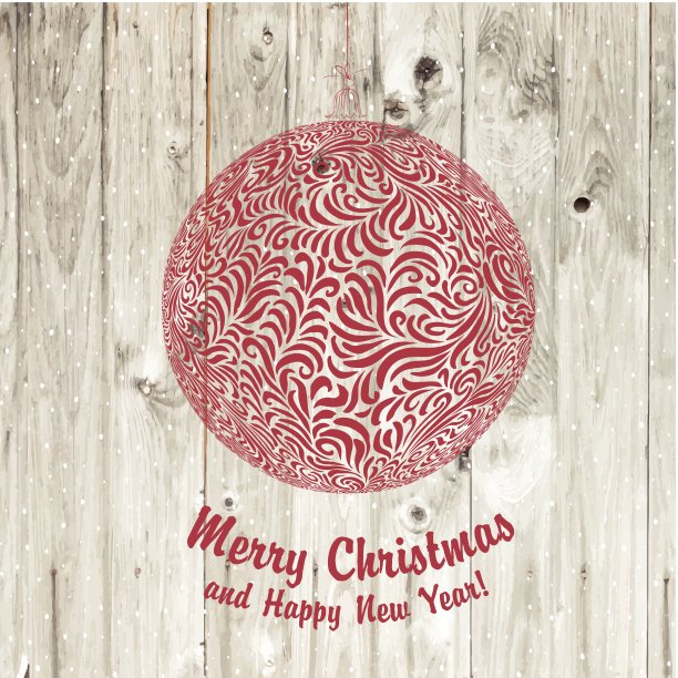 圣诞红球。向量。图片下载
