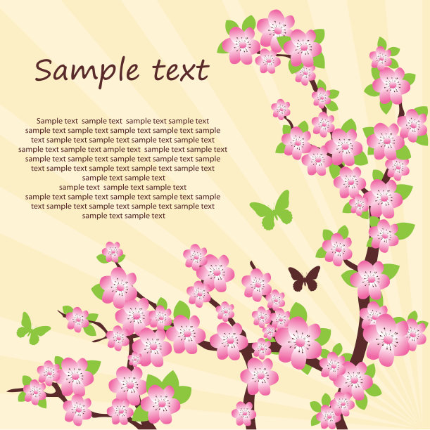 樱花分支。矢量图图片下载