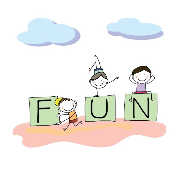 手绘卡通快乐的孩子和积极的话语图片下载