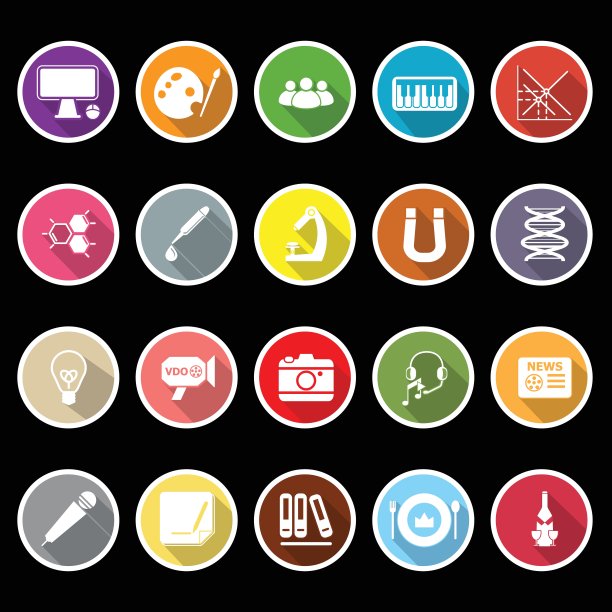 一般学习图标有较长的阴影图片下载