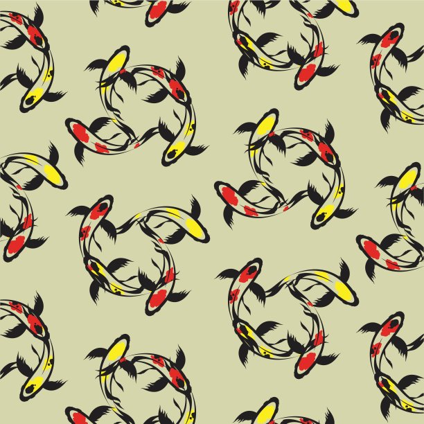 无缝壁纸鲤鱼锦鲤图片下载