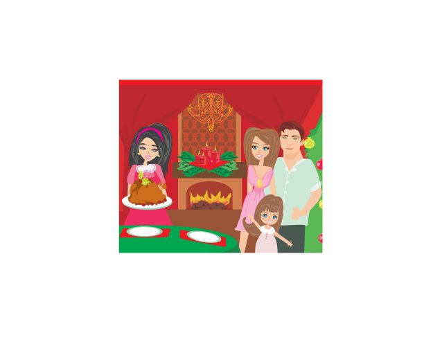 一个女人正在给他的家人端火鸡图片下载