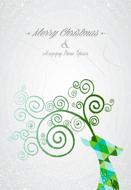 圣诞快乐彩色抽象驯鹿头图片下载