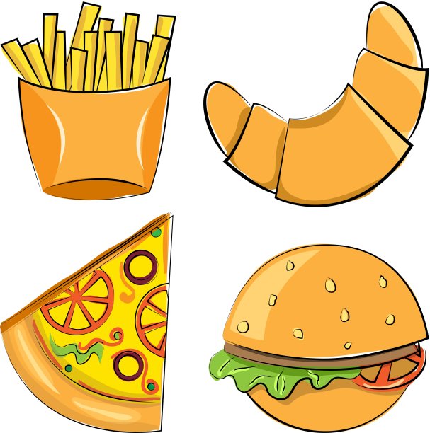 快餐。矢量插图。图片下载