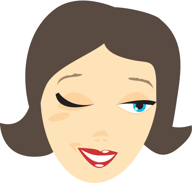 甩发褐发眨眼图片下载