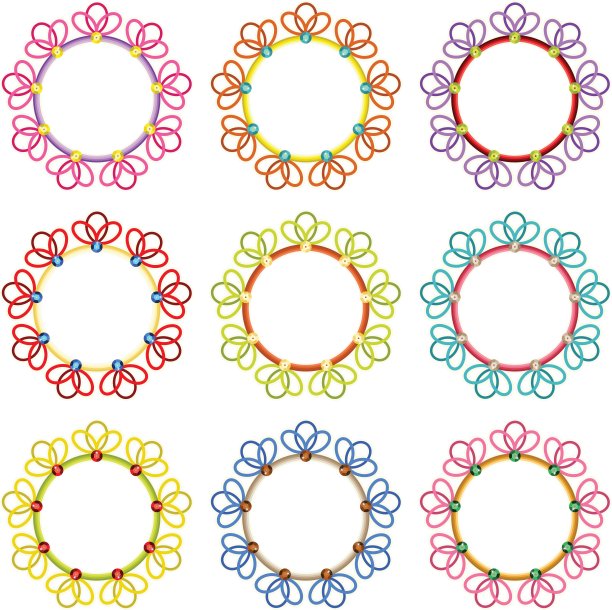 彩色的圆形框架图片下载