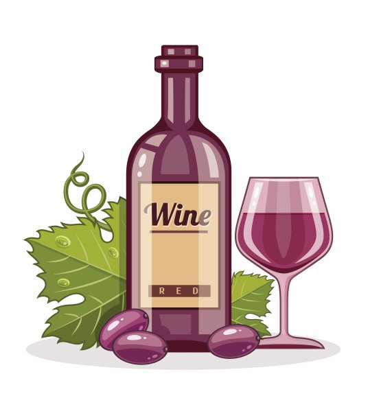 红酒瓶和满杯的高脚杯图片下载