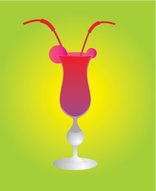 混色鸡尾酒玻璃矢量艺术图片下载