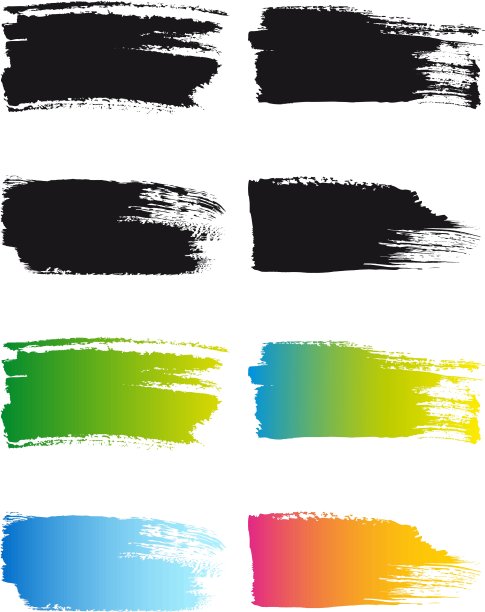 画画笔描边帧，矢量图片下载