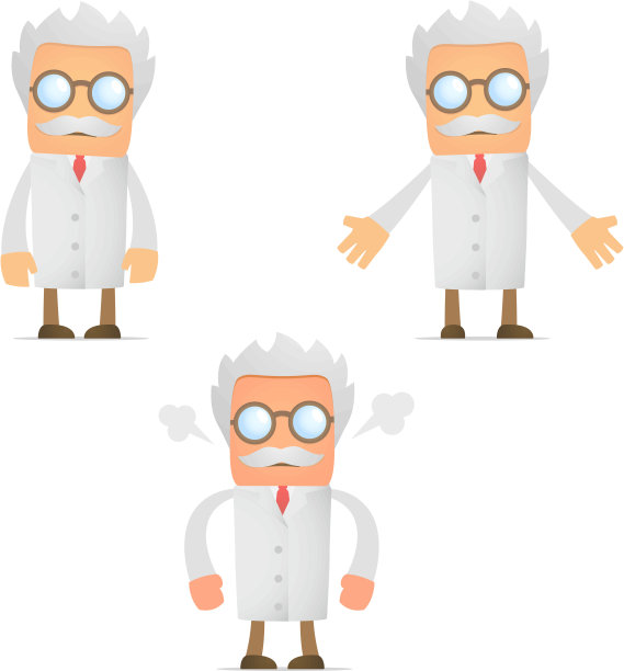 有趣的卡通科学家愤怒和沮丧图片下载