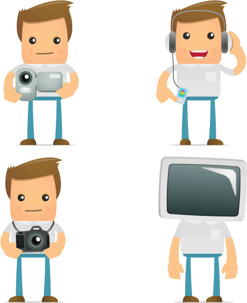 一套有趣的卡通休闲男人图片下载