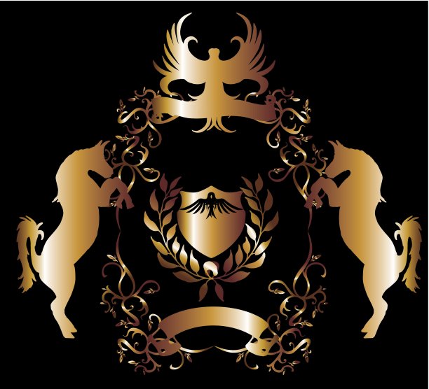 金鹰盾矢量艺术图片下载