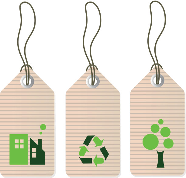 生态标签隔离在白色(绿色)上图片下载