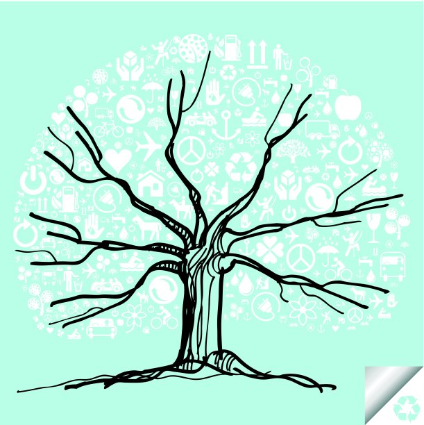 彩色树向量背景图片下载