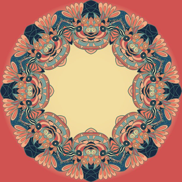 圈蕾丝手绘装饰卡图片下载