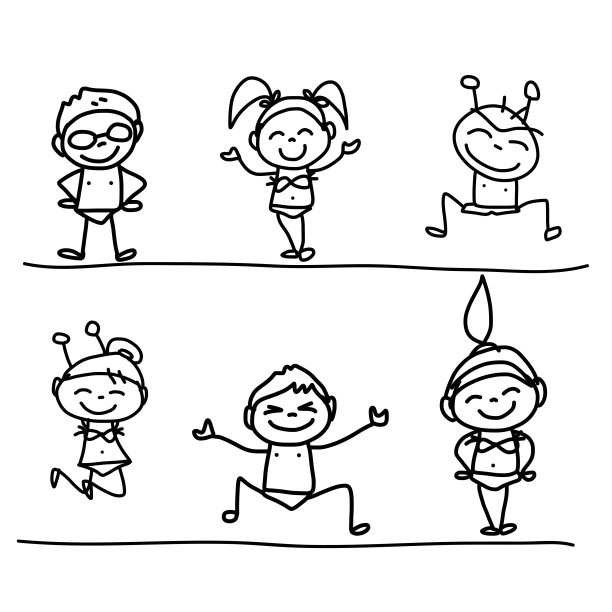 手绘卡通快乐的小朋友图片下载