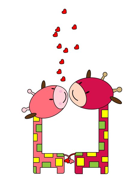 长颈鹿在爱图片下载