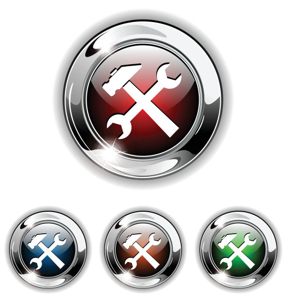 设置图标，按钮，矢量插图。图片下载