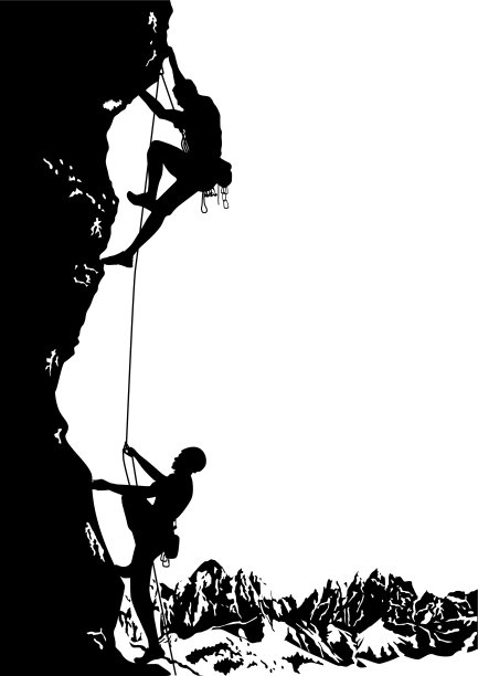 两个登山者图片下载