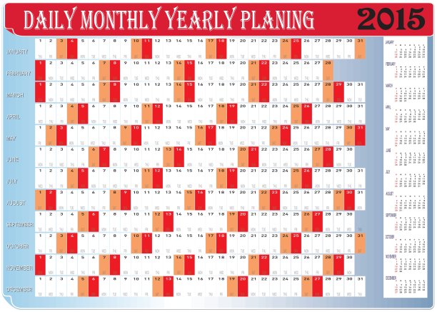 2015年日历计划表图片下载