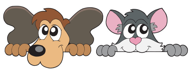 好奇的猫和狗图片下载