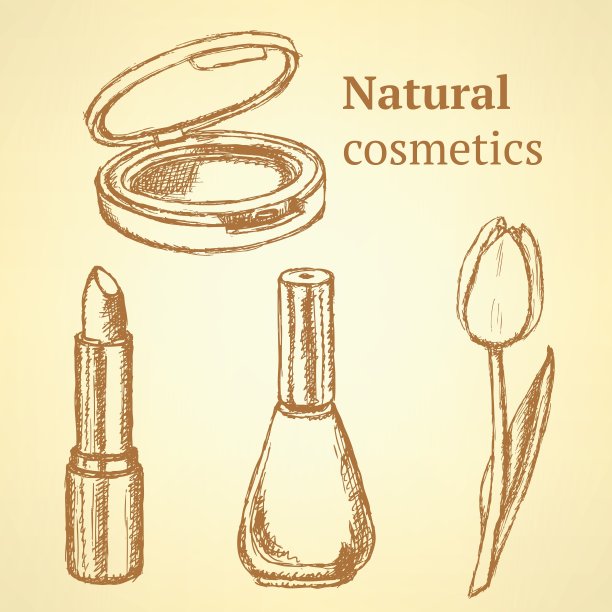 用郁金香素描美容器材图片下载