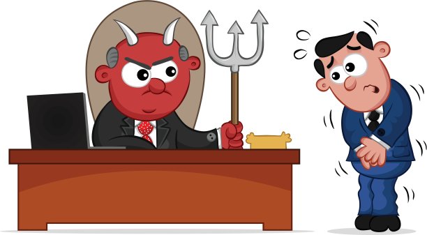 商业卡通-魔鬼老板和雇员图片下载