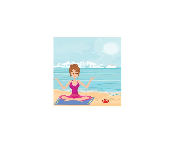 在热带海滩上做瑜伽图片下载