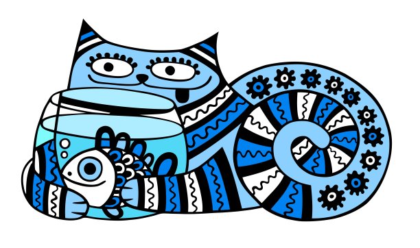 猫与水族馆图片下载