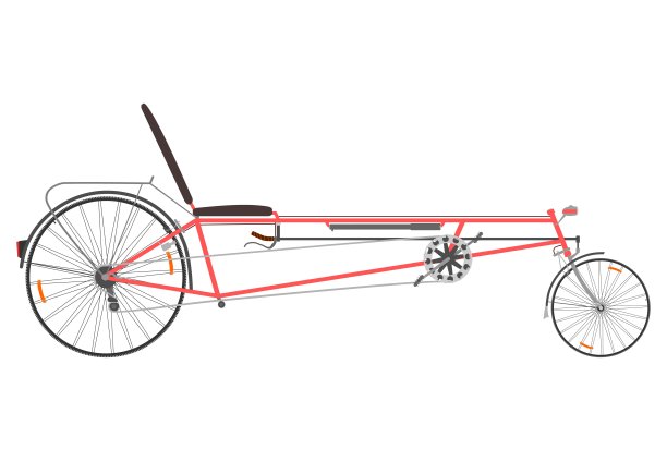 卧式自行车。图片下载